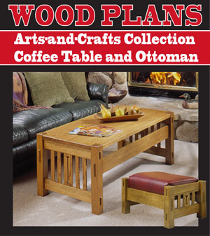 Arts-and-Crafts Collection Coffee Table and Ottoman